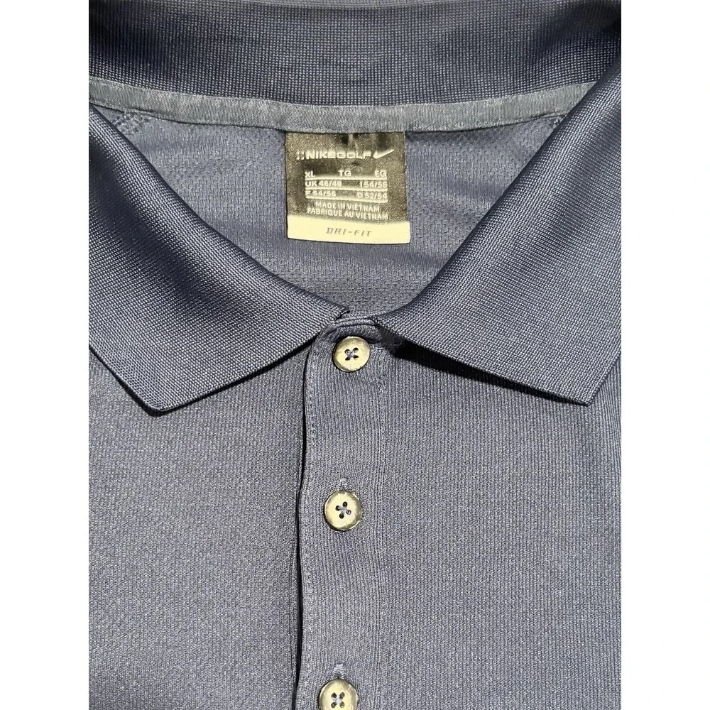 Nike Golf Polo Shirt Mens Large Blue Short Sleeve Dri-Fit Golfing Rugby‎ Causal